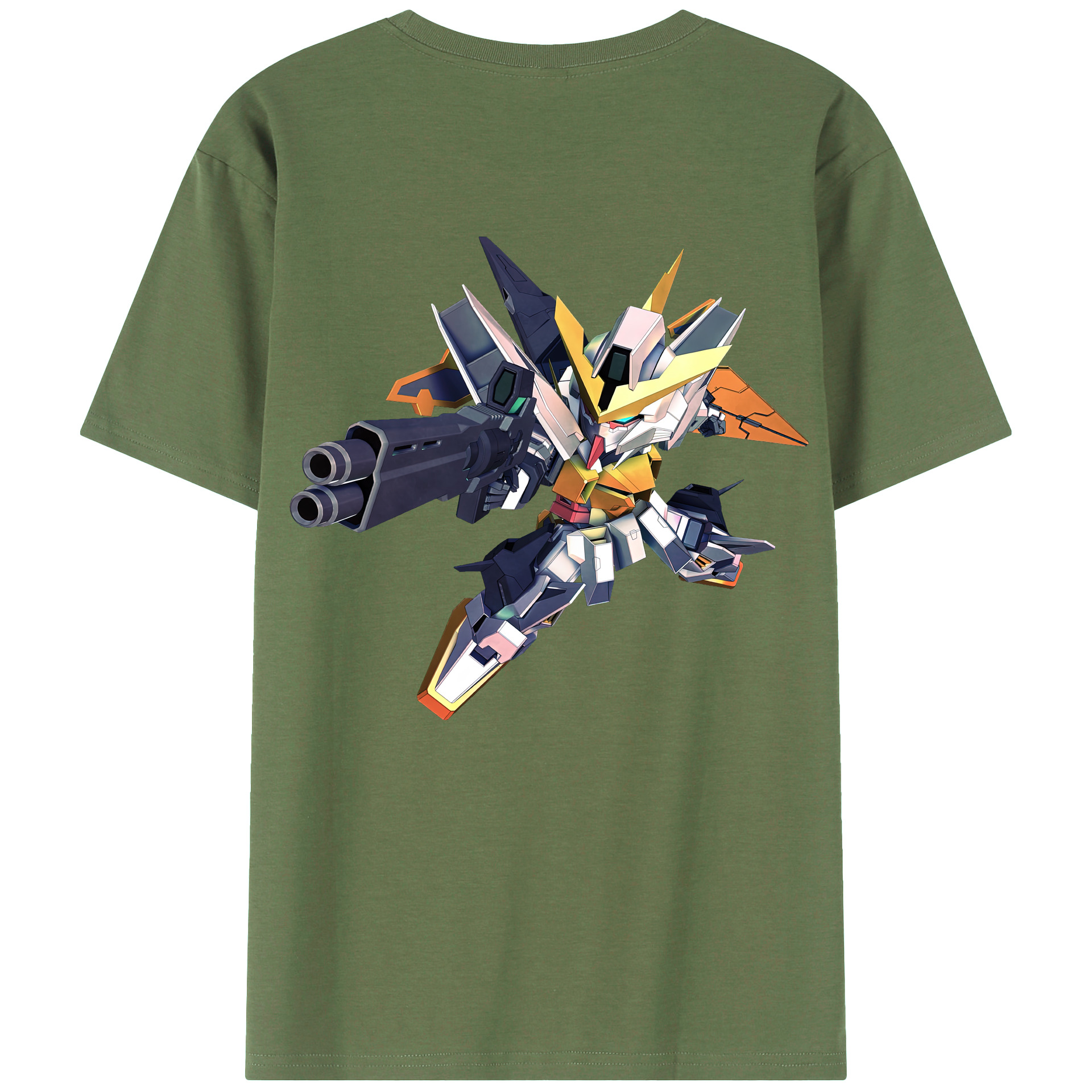 （画像用） 機動戦士ガンダム Mobile Suit Gundam 綿100％ メンズ半袖Tシャツ（バックプリント） 通気性